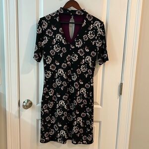 White House Black Market Reversible Short-Sleeve Choker Knit Shift Dress Size S